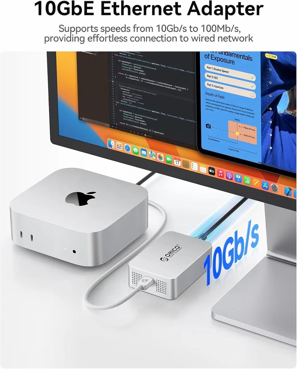 ORICO Thunderbolt 10GbE Ethernet-adapter - Aluminium