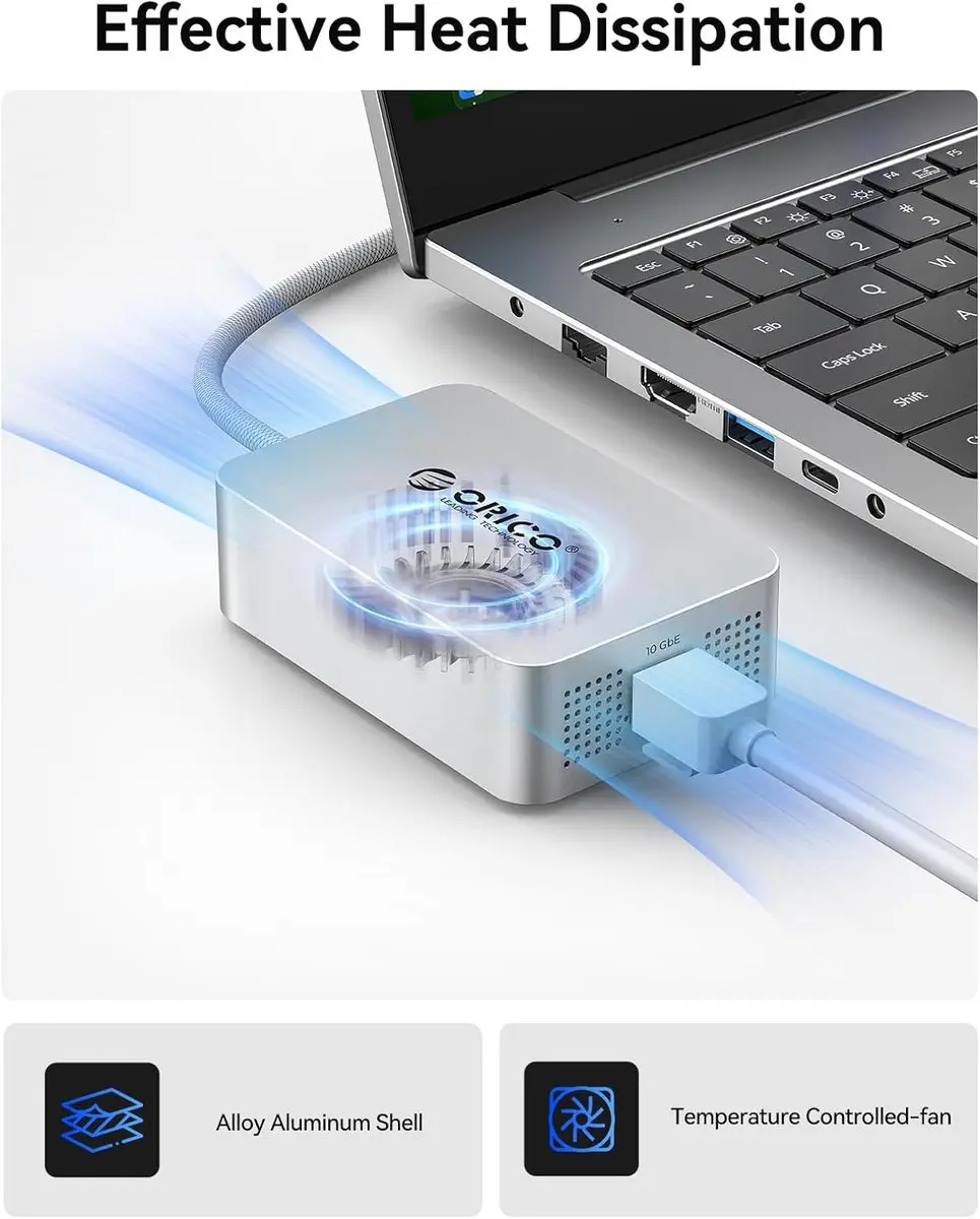 ORICO Thunderbolt 10GbE Ethernet-adapter - Aluminium