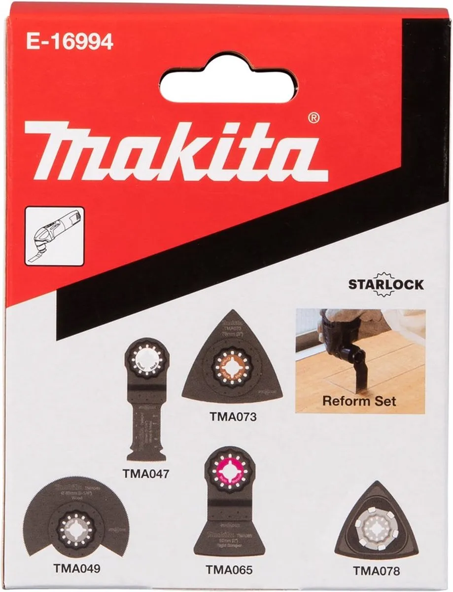 Makita E-16994 Renovatieset Multitool - 5-delig - Zwart