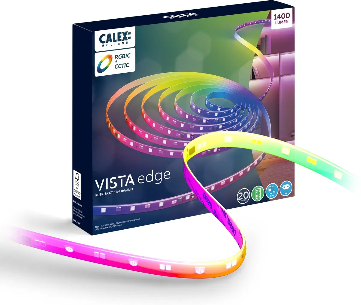 Calex LED Strip 20m RGBIC