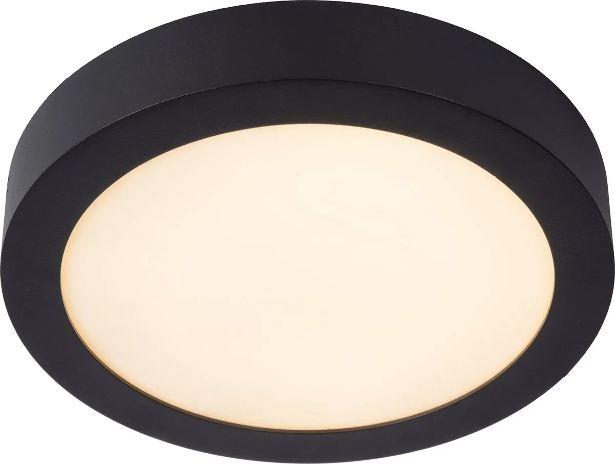 Lucide BRICE-LED Plafondlamp Ø24cm - Zwart - 15W 3000K