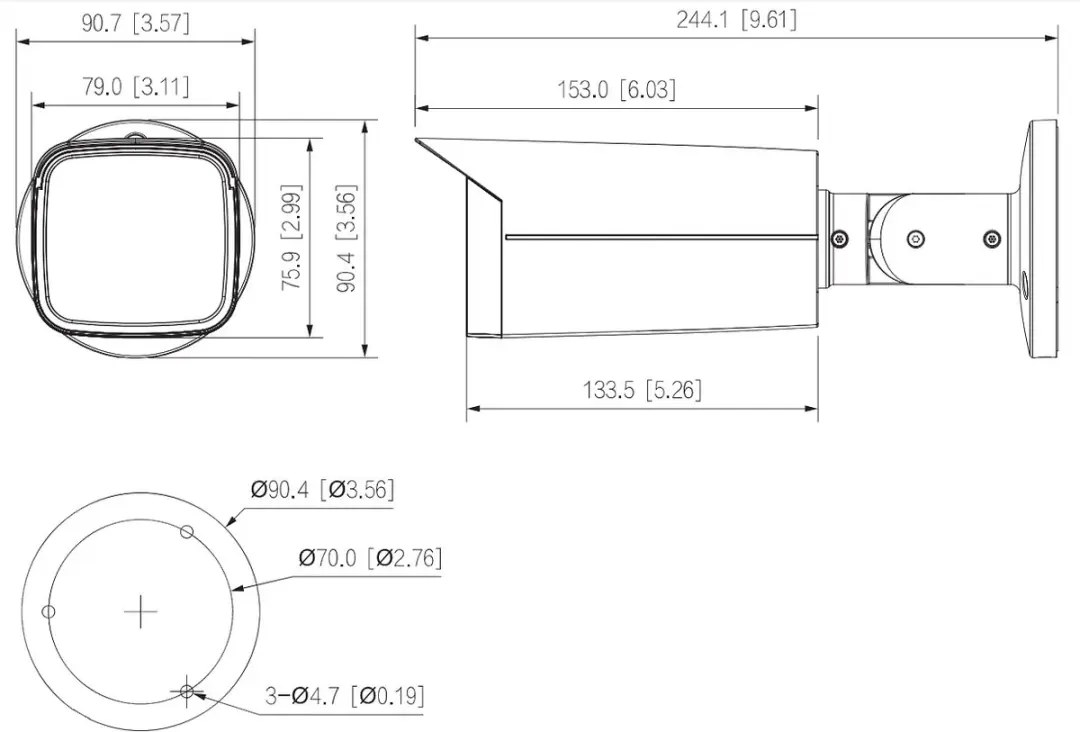 Dahua HAC-HFW2241TU-Z-A-27135-S2-DIP Beveiligingscamera 1080p Motozoom - Wit