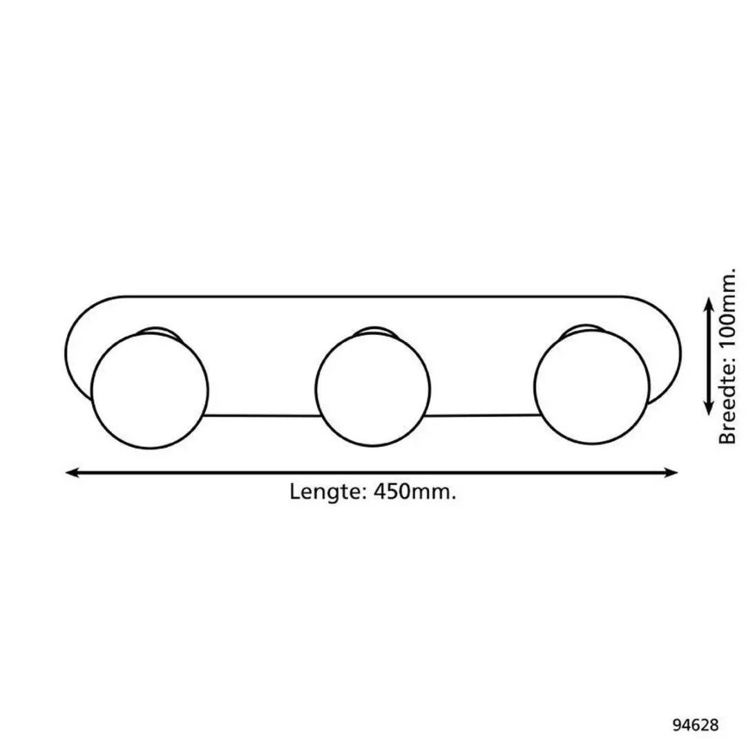 Eglo Mosiano Plafonnière 3 Lichtpunten LED - Chroom