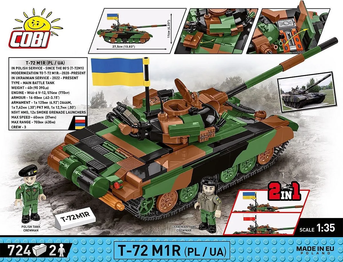 Cobi T-72M1R COBI-2624 Tank - 724 Stukken - Meerkleurig