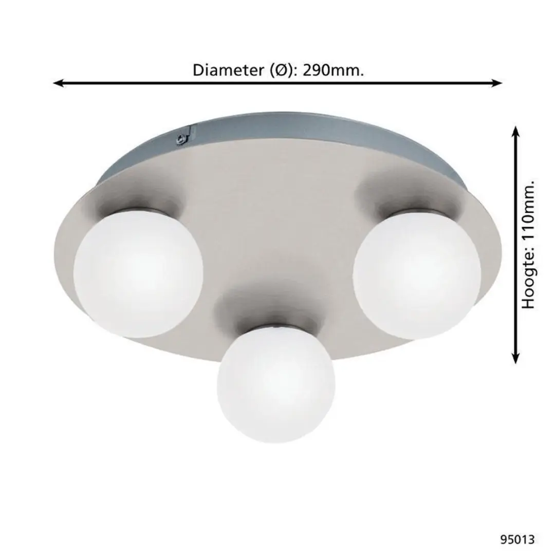 Eglo Batholino Mosiano Wandlamp - Ø29cm Nikkel-Mat