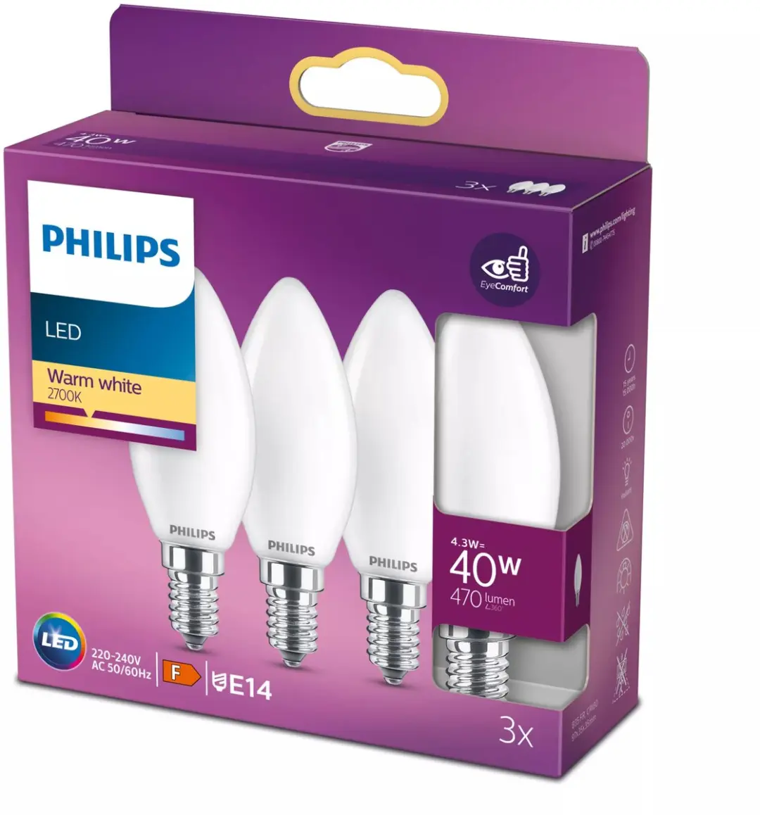 Philips LED E14 4.3W Warmwit