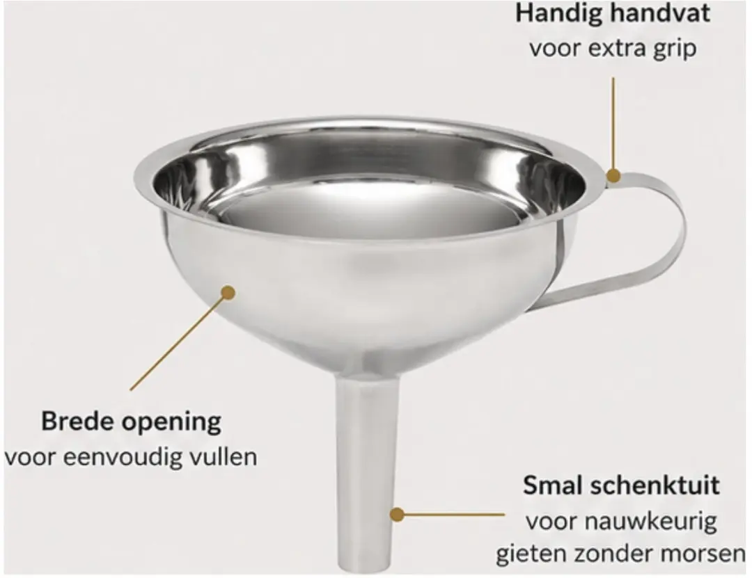 Excellent Houseware Trechter RVS 13cm - Zilver