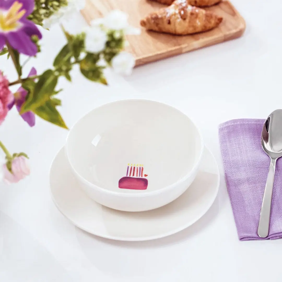 Villeroy & Boch With Love Happy Birthday Kommen - 4 Stuks Wit
