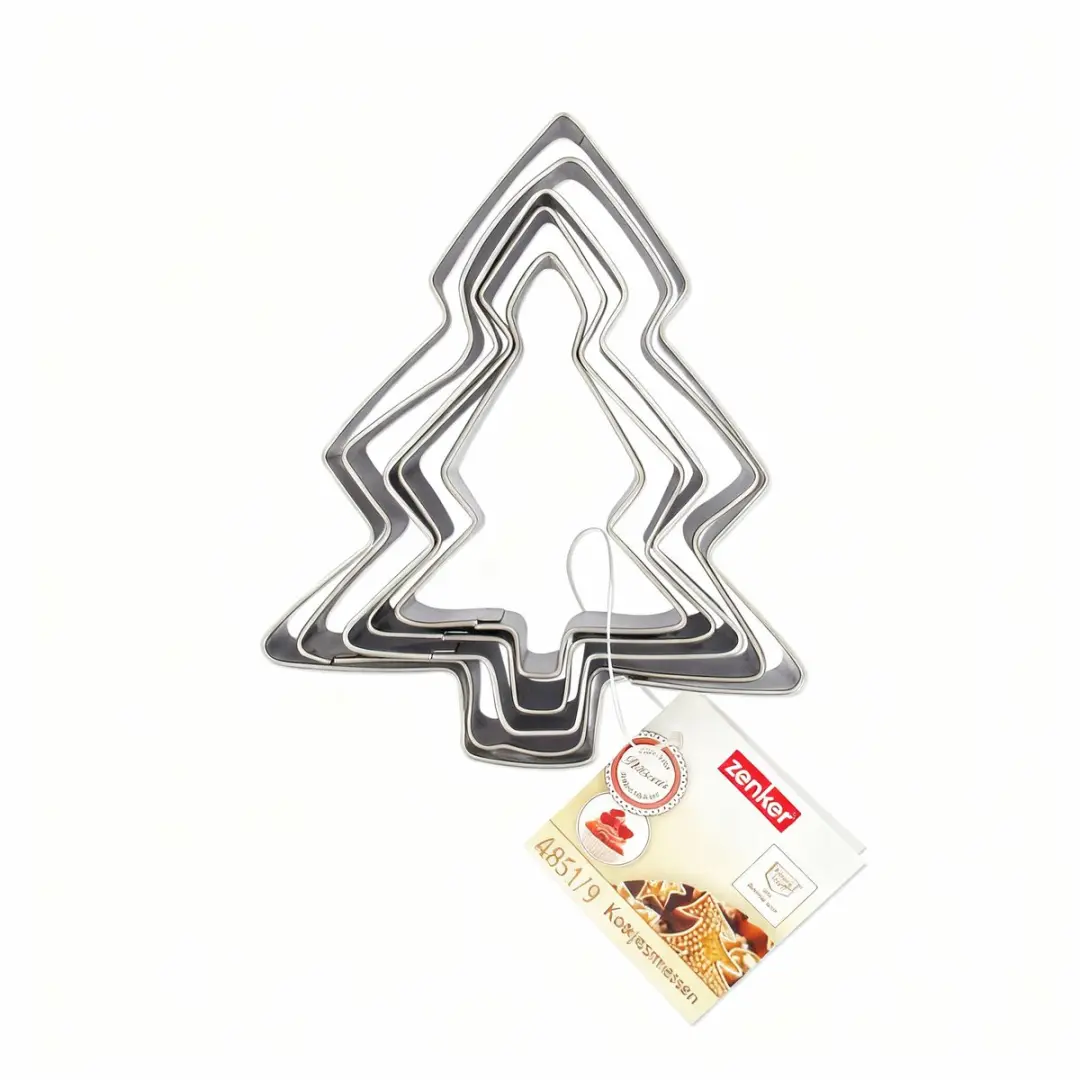Zenker Kerstboom Koekjesvormpjes - 5 Stuks - Roestvrij Staal