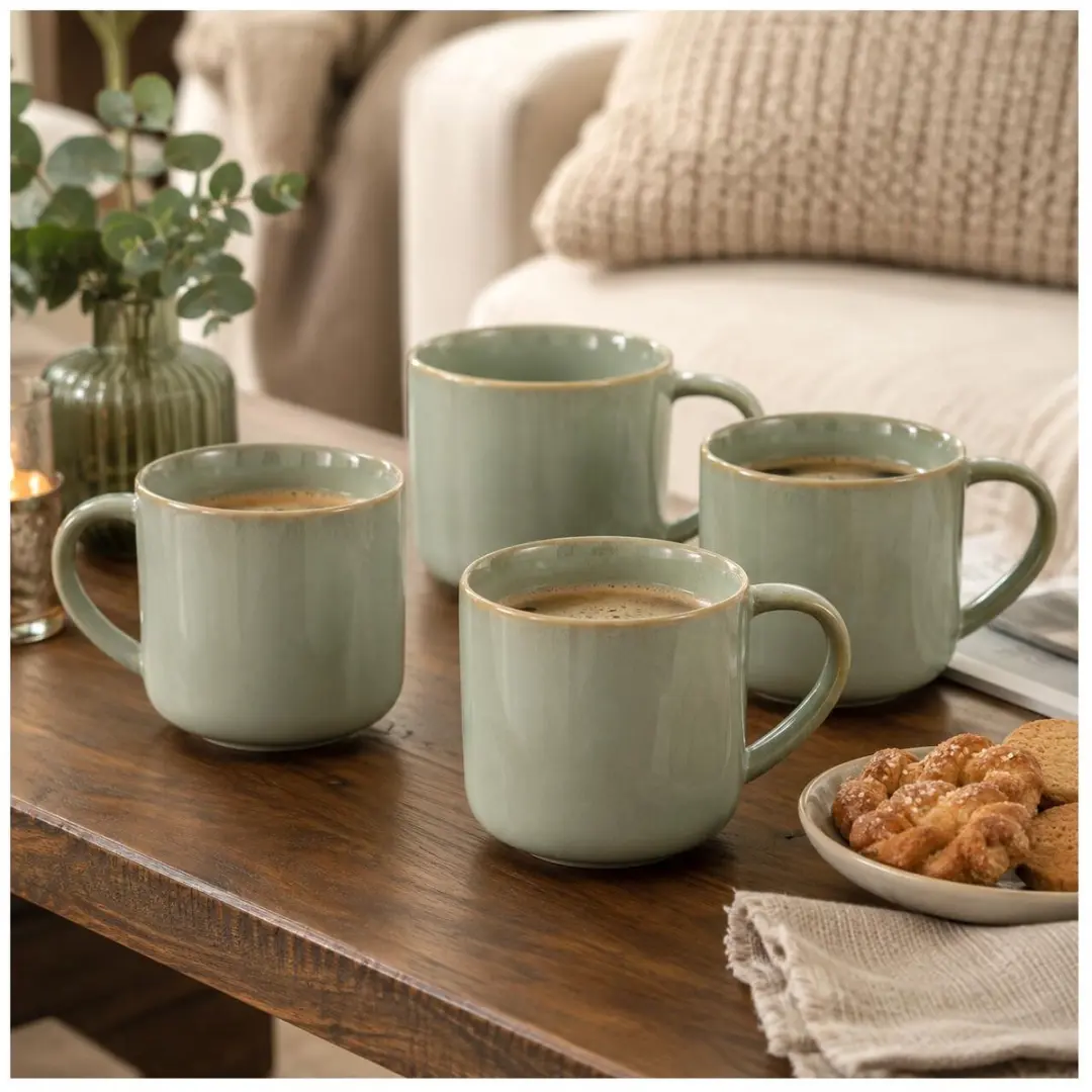 Excellent Houseware Morning Dew Mokken - 12 Stuks 330ml - Lichtgroen