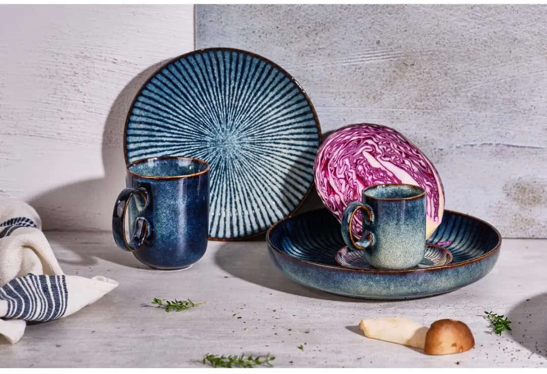 Cosy&Trendy Bilbao Keramiek Mokken - 4 Stuks 170ml - Donkerblauw