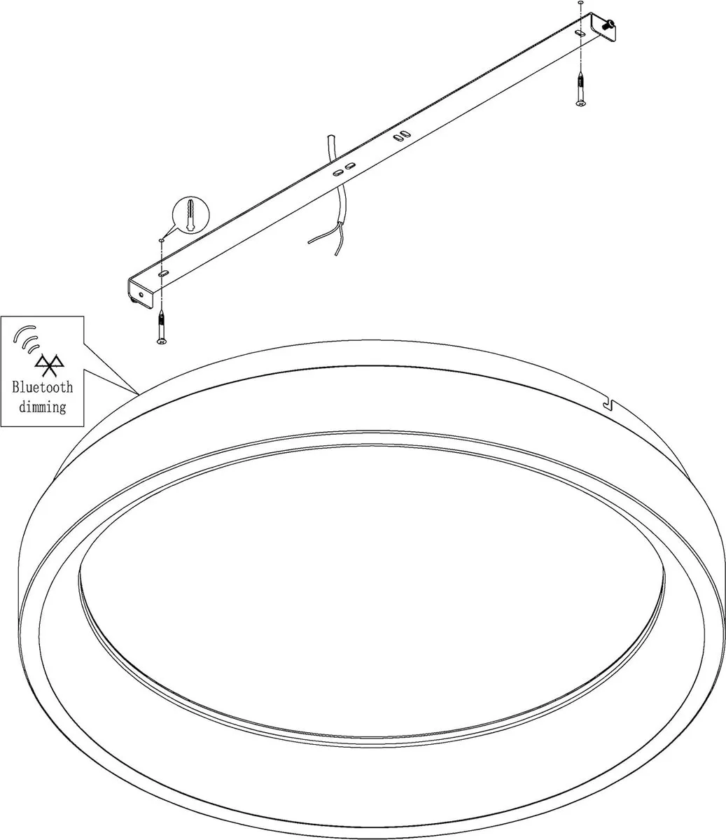 Eglo Marghera-C Plafonnière 60cm - Zwart