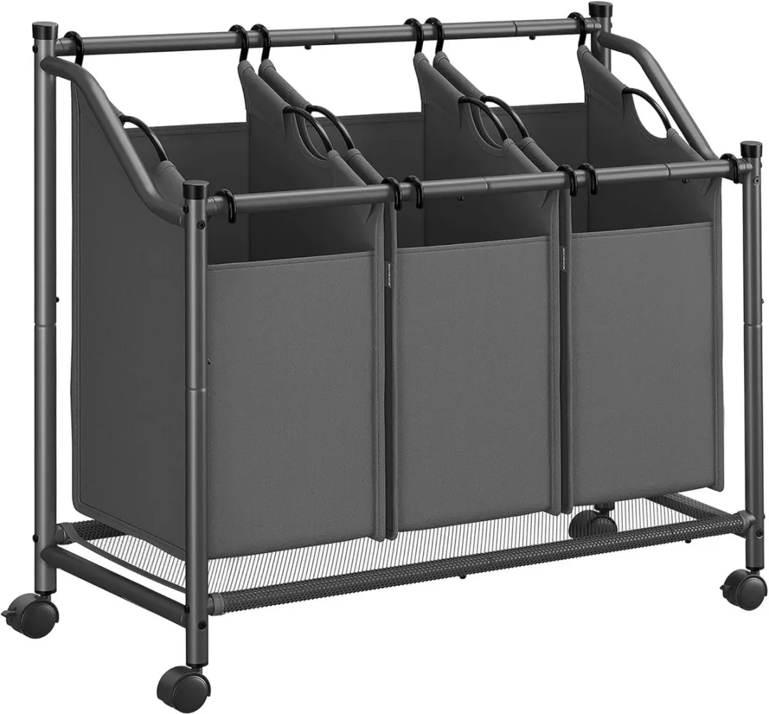 Songmics Wasmand met Wielen 3x45L