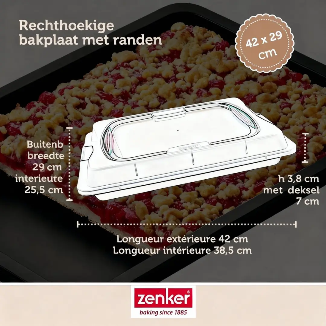 Zenker Special To Go Kookplaat 42x29cm - Zwart