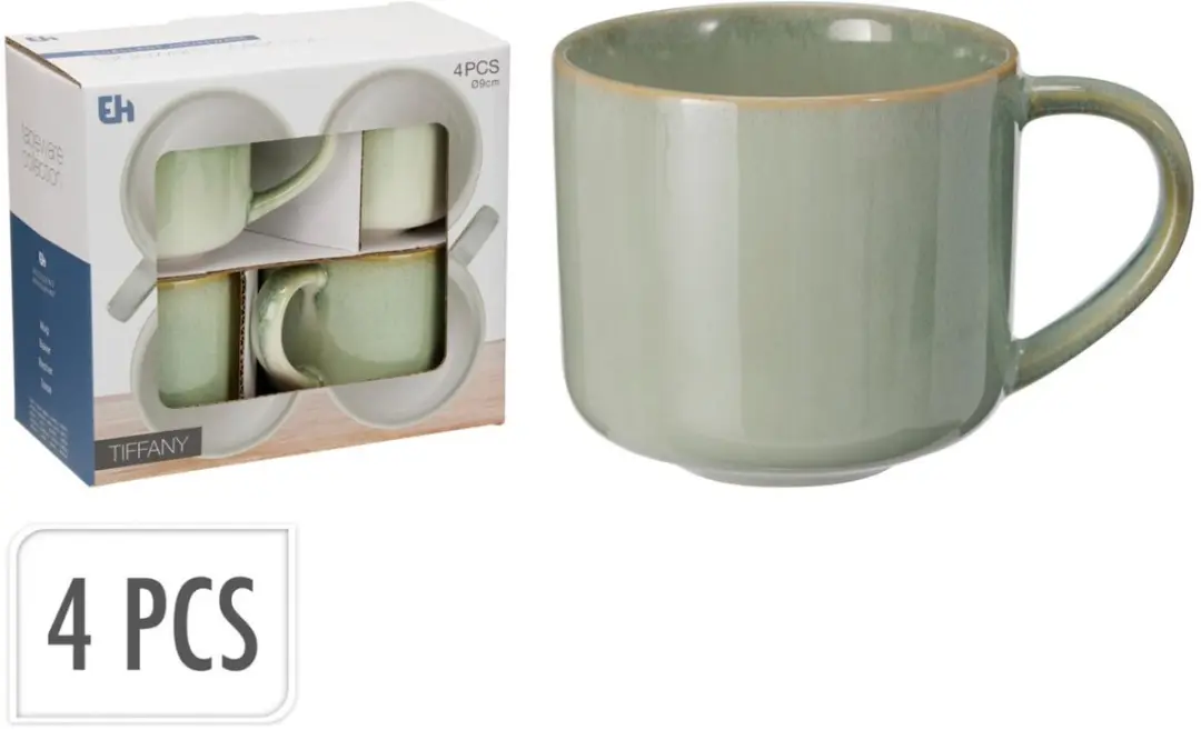 Excellent Houseware Morning Dew Mokken - 8 Stuks 330ml Lichtgroen