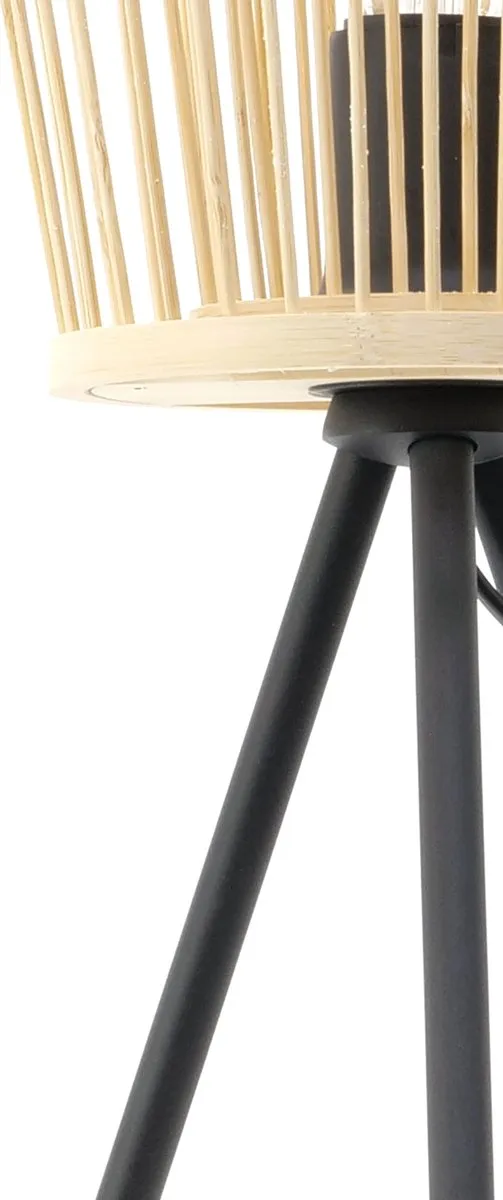 Eglo Hykeham Tafellamp E27 - 57cm - Staal/Bamboe - Zwart/Bruin