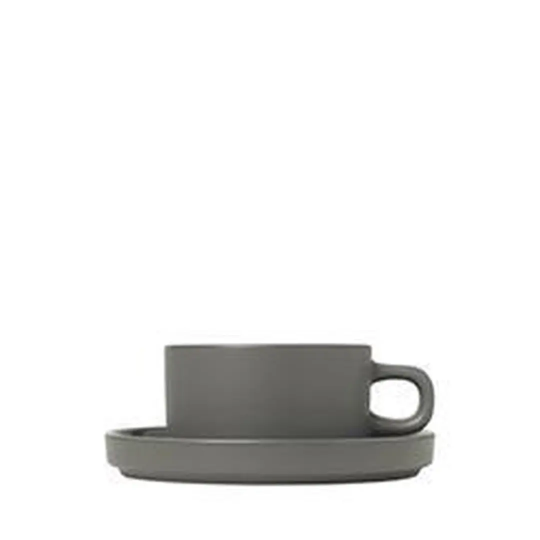 Blomus Pilar 2 Theekoppen 170ml - Donkergrijs
