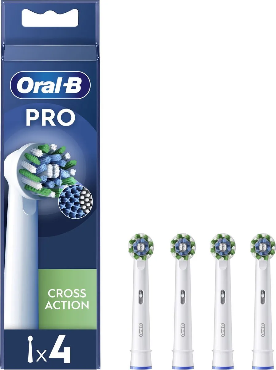 Oral-B Cross Action Pro Opzetborstels 4 Stuks - Wit