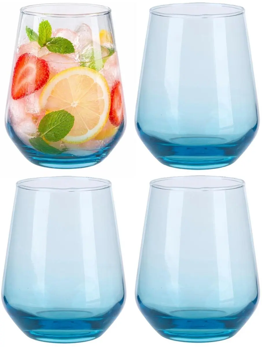 Alpina Tumbler Smoke Waterglazen 450ml - 8 Stuks - Aqua