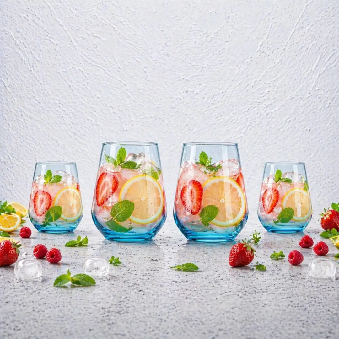 Alpina Tumbler Smoke Waterglazen 450ml - 8 Stuks - Aqua