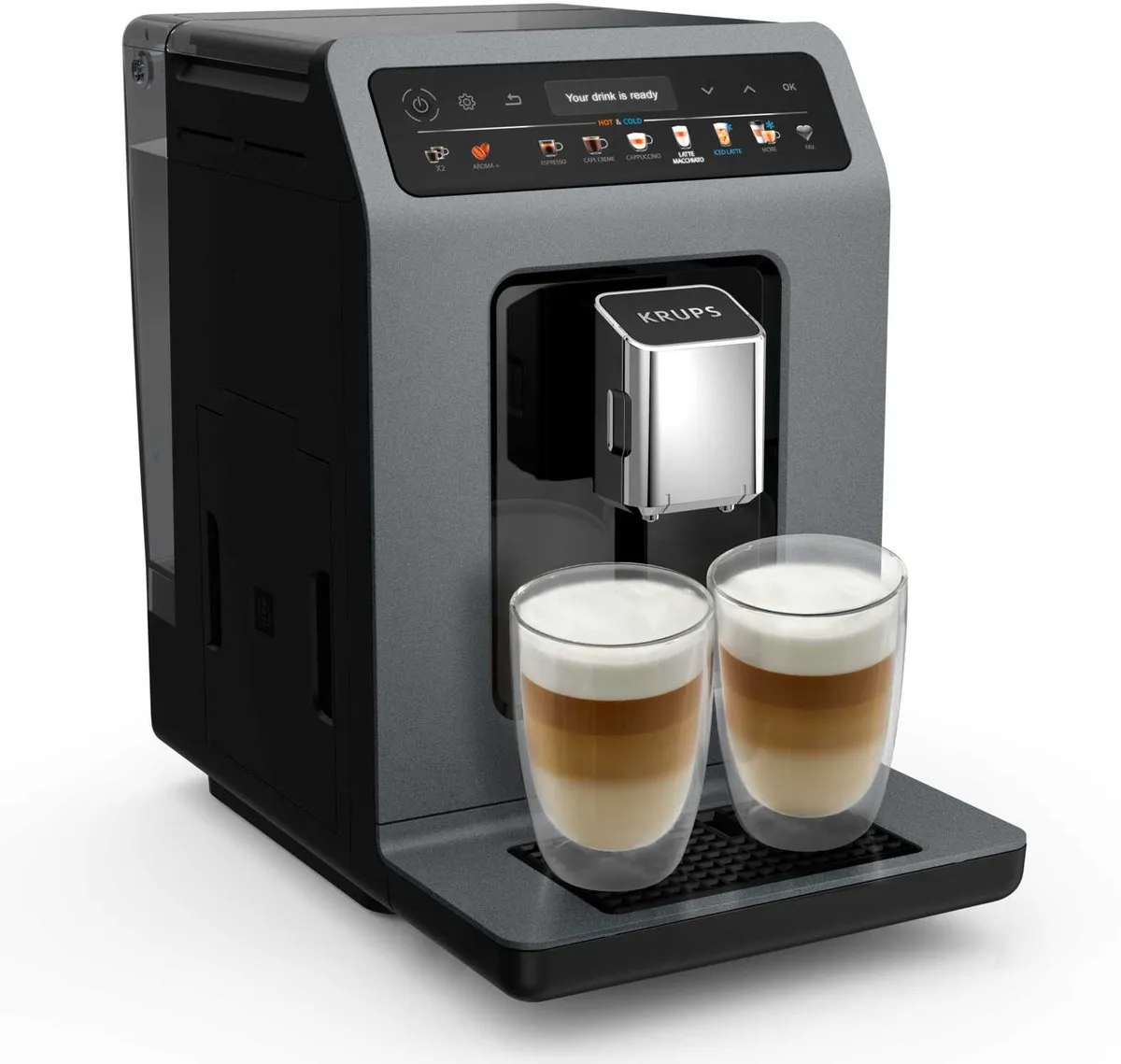 Krups Evidence EA898G Volautomatische Espressomachine - 18 Programma's - Zwart/Grijs