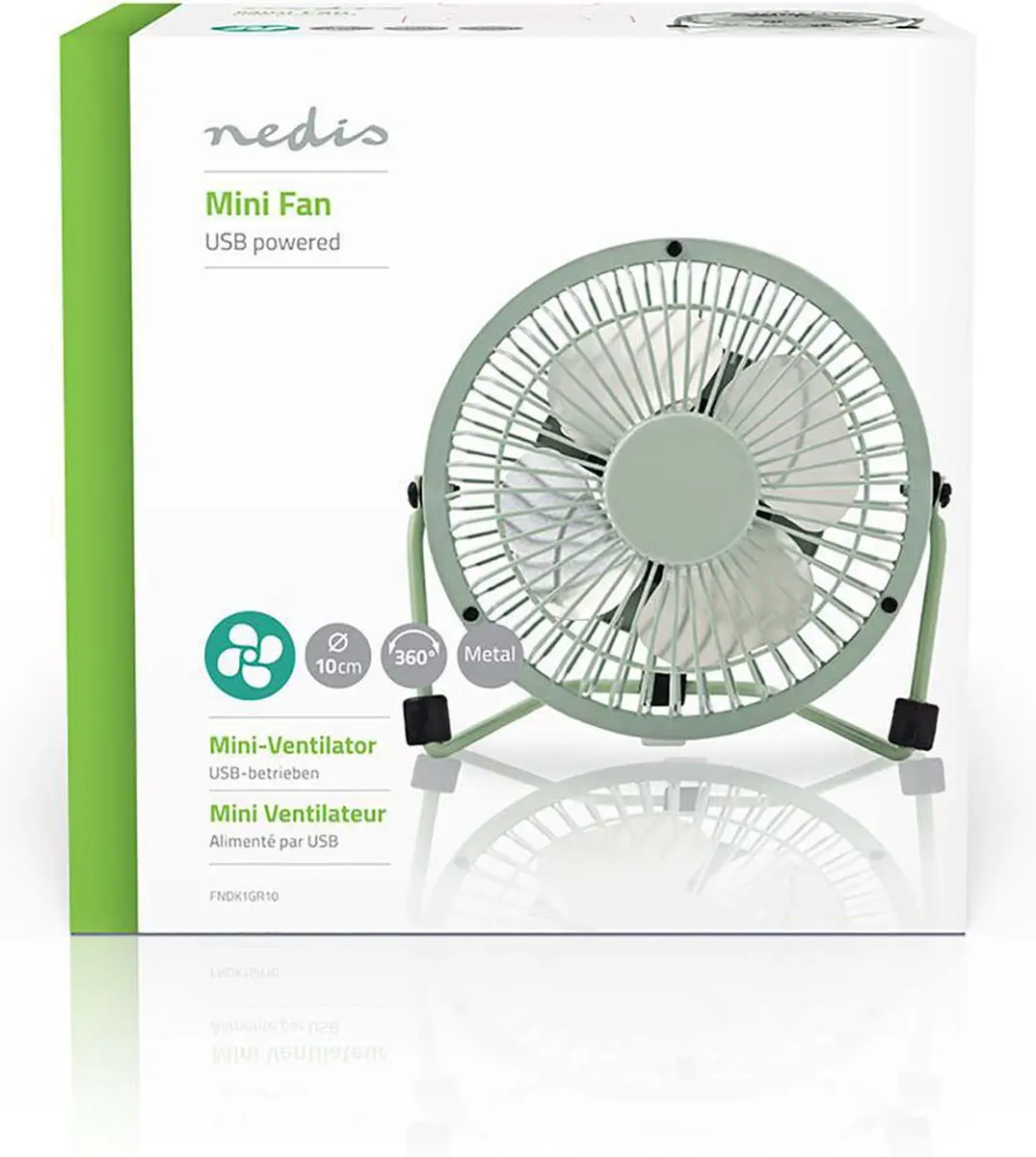 Nedis FNDK1GR10 Tafelventilator 10cm - Groen