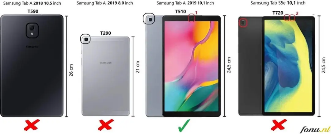 Fonu Smart Folio Hoes Samsung Galaxy Tab A 10.1 2019 T510/T515 - Rood
