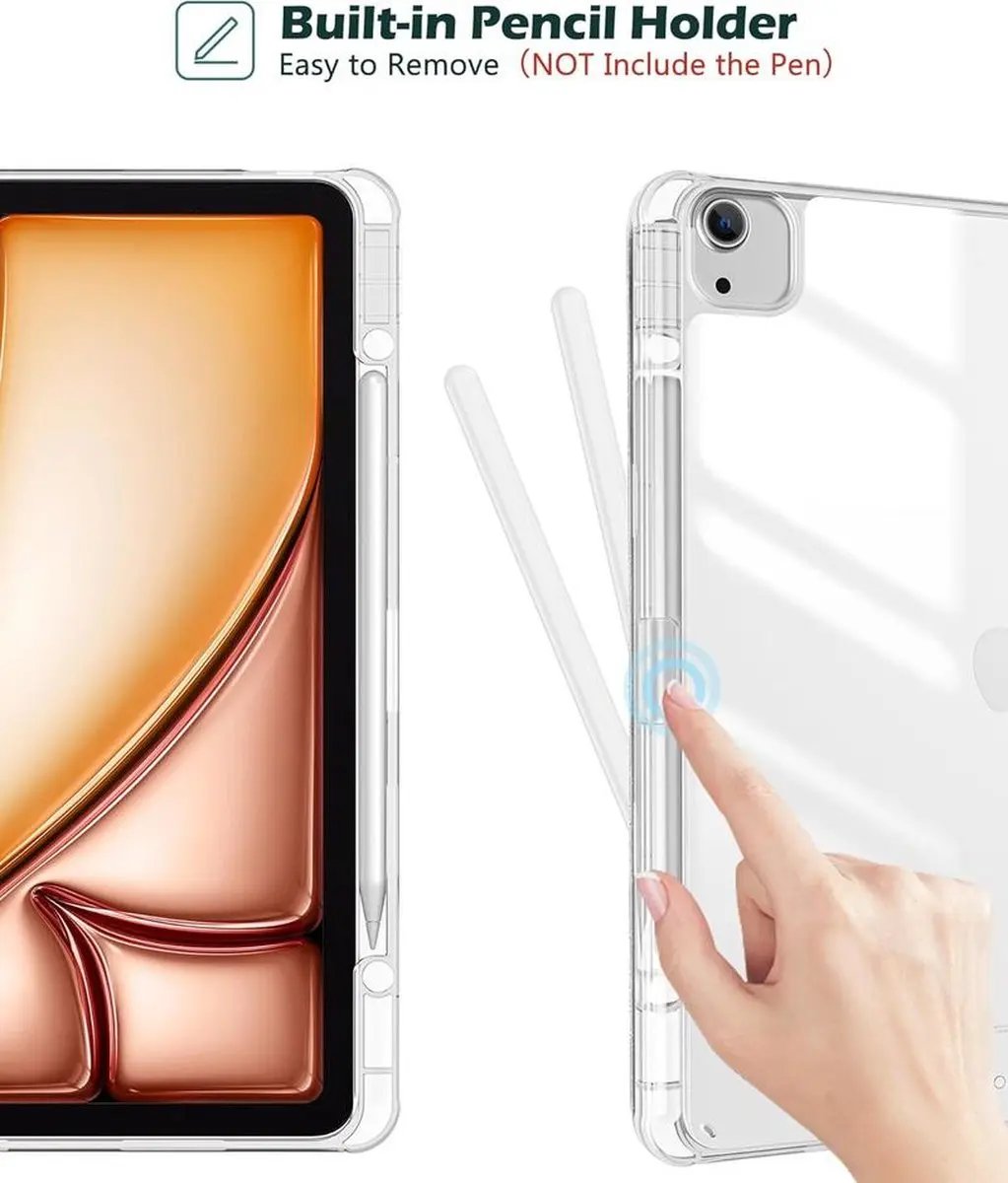 Fonu Backcase iPad Air 11 11916 - Transparant Pencilhouder
