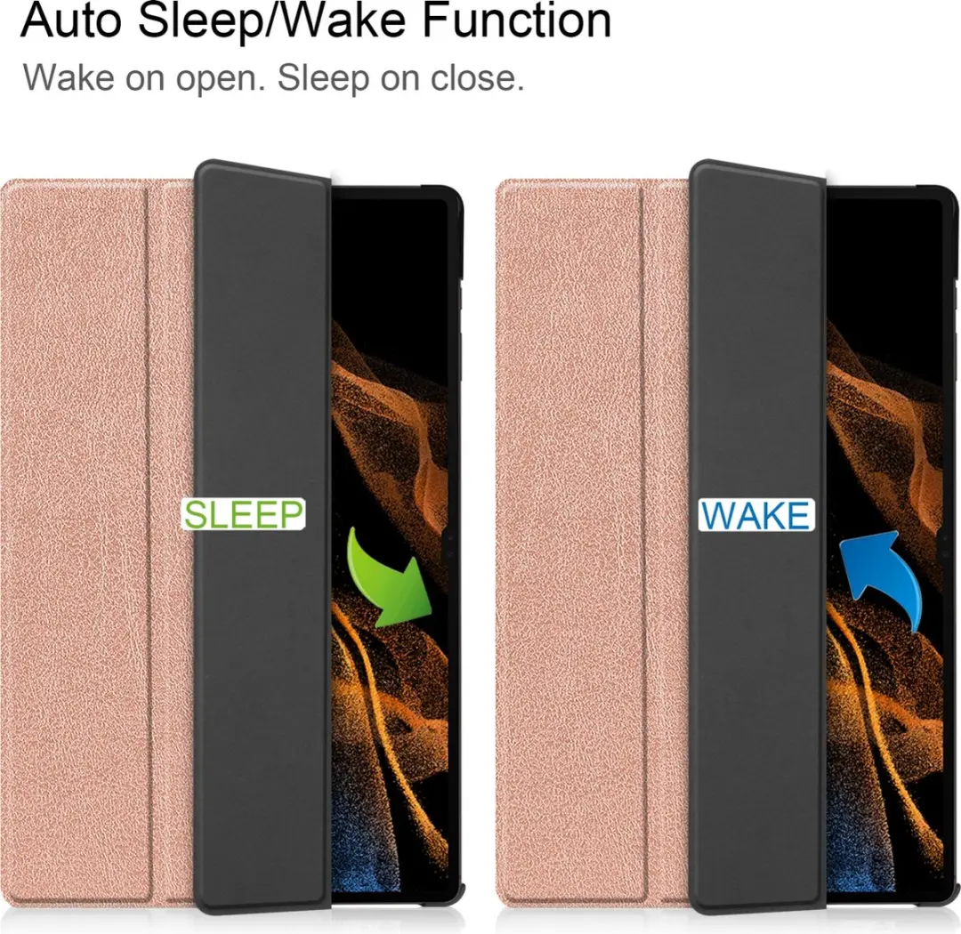 Fonu Smart Folio Hoes Samsung Tab S8/S9 Ultra - Roségoud
