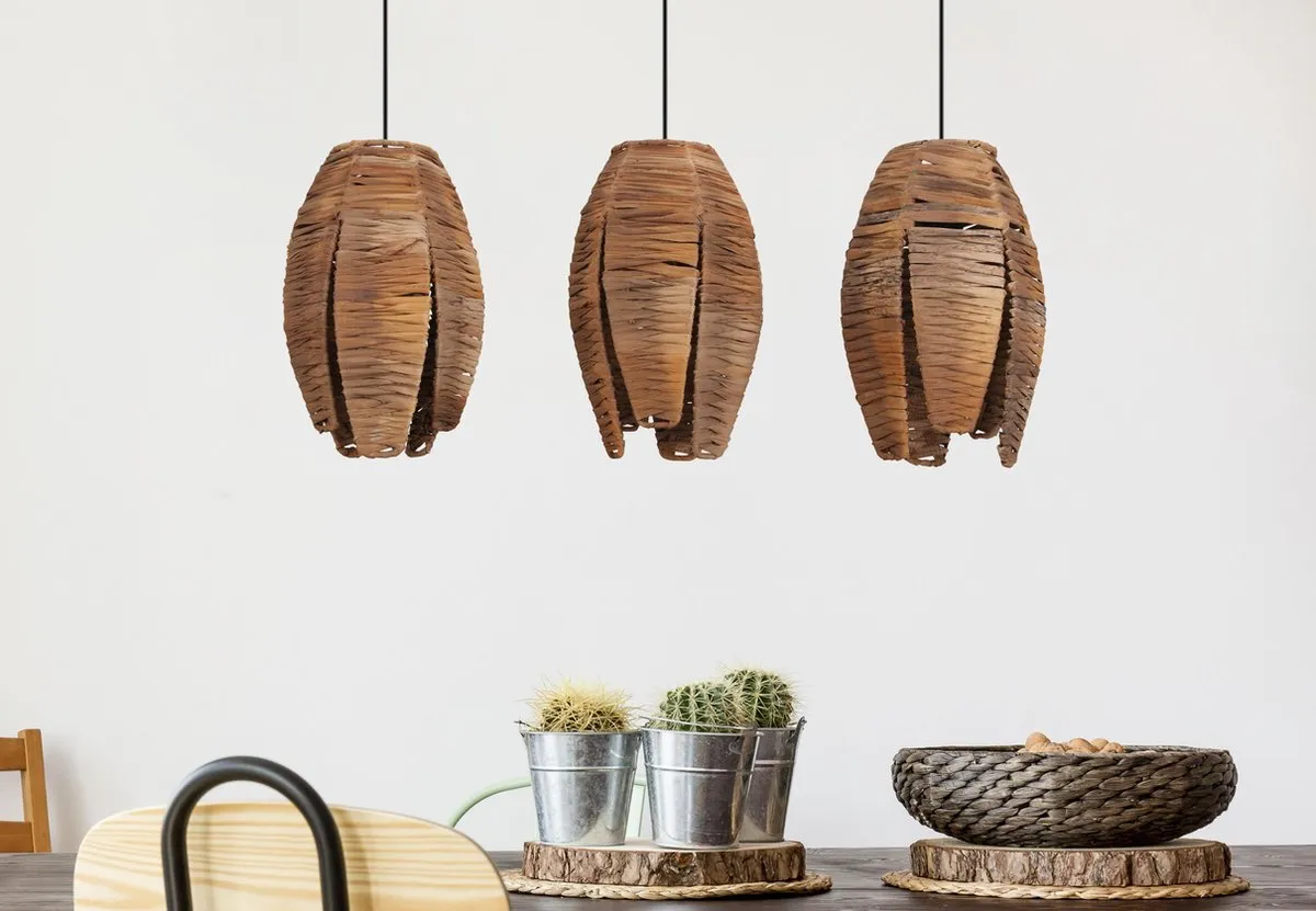 Eglo Mongu 1 Hanglamp E27 - 79,5 cm - Zwart/Bruin