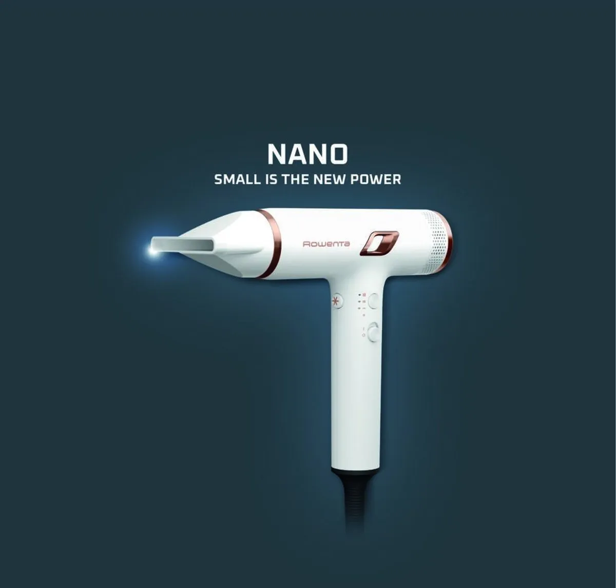 Rowenta Nano HY8140 Föhn - 1700W - 266 km/u - Goud/Wit