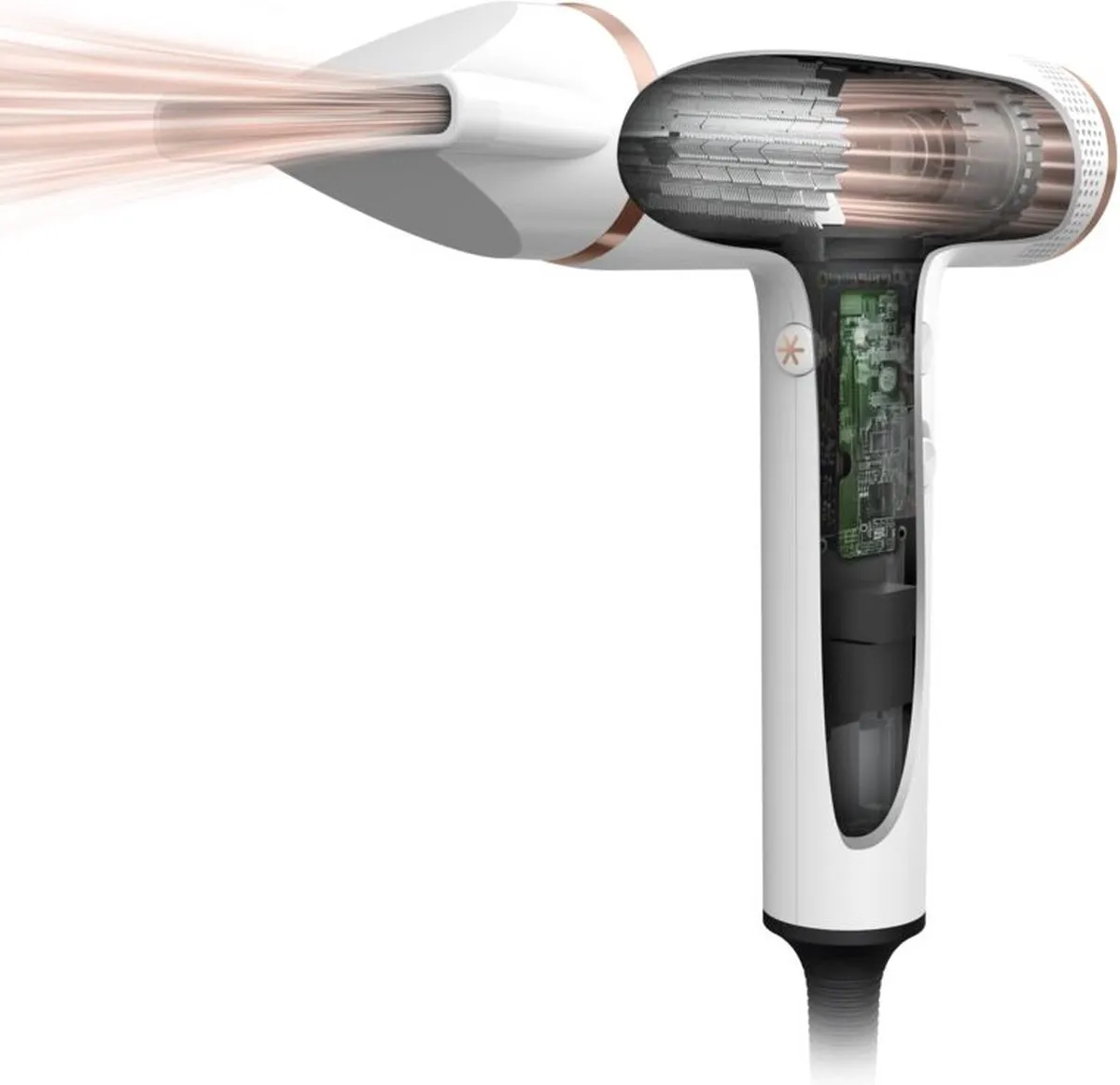 Rowenta Nano HY8140 Föhn - 1700W - 266 km/u - Goud/Wit - afbeelding 6 van 6