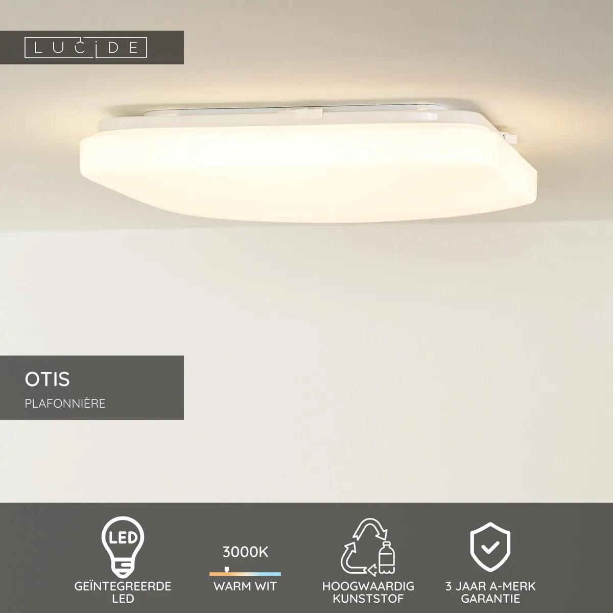 Lucide OTIS Plafondlamp LED 32W 3000K - Opaal