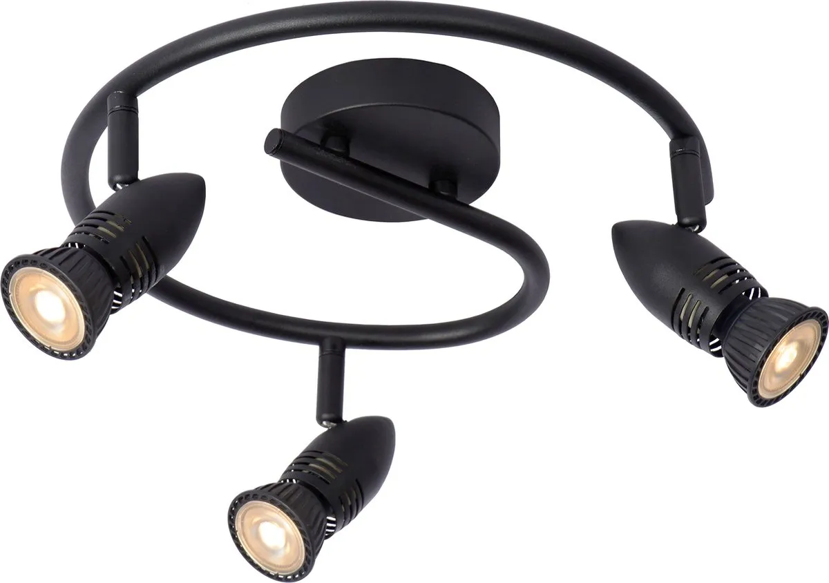 Lucide Caro Plafondspot Ø31cm 3xGU10 - Zwart