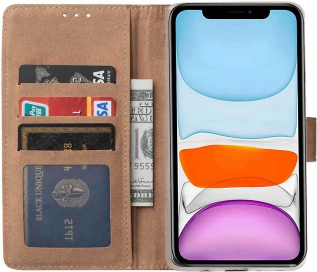 Fonu Boekmodel Hoesje iPhone 13 Pro Max Camoprint - 3 Pasjes