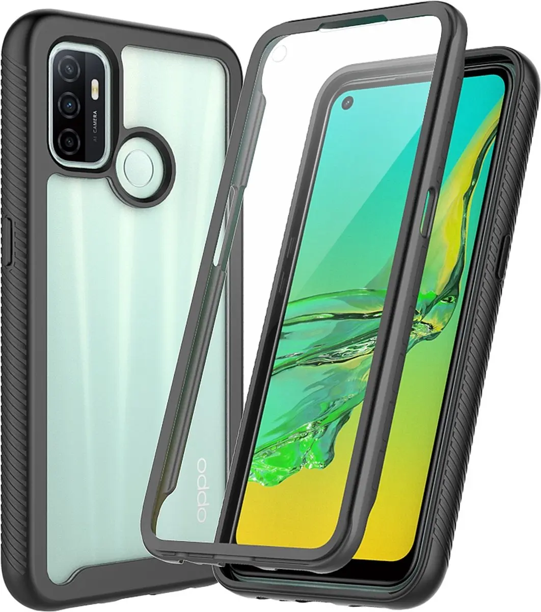 Fonu 360 Backcover Hoesje met Screenprotector Oppo A53/A53s - Zwart