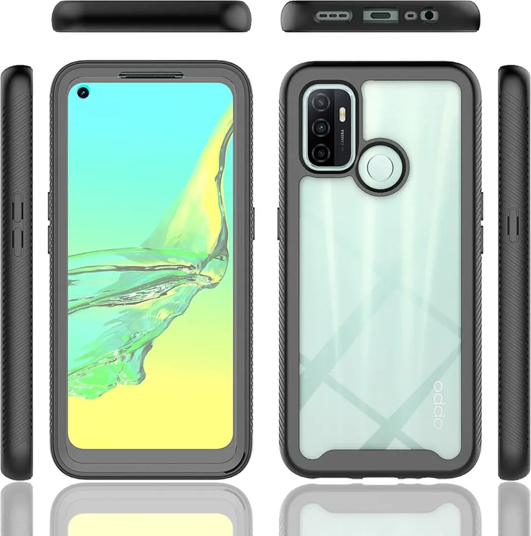 Fonu 360 Backcover Hoesje met Screenprotector Oppo A53/A53s - Zwart