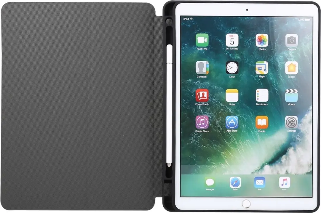Fonu SmartCover Hoes iPad Air 2 2014 - 9.7" - Pencilhouder - Donkergrijs - afbeelding 6 van 6