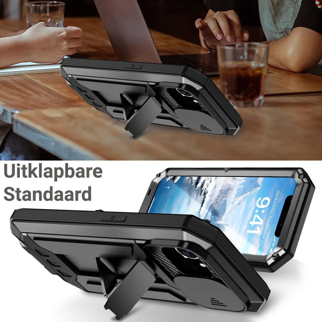 Fonu iPhone 17e/16e Stofdicht Metal Hoes - Zwart