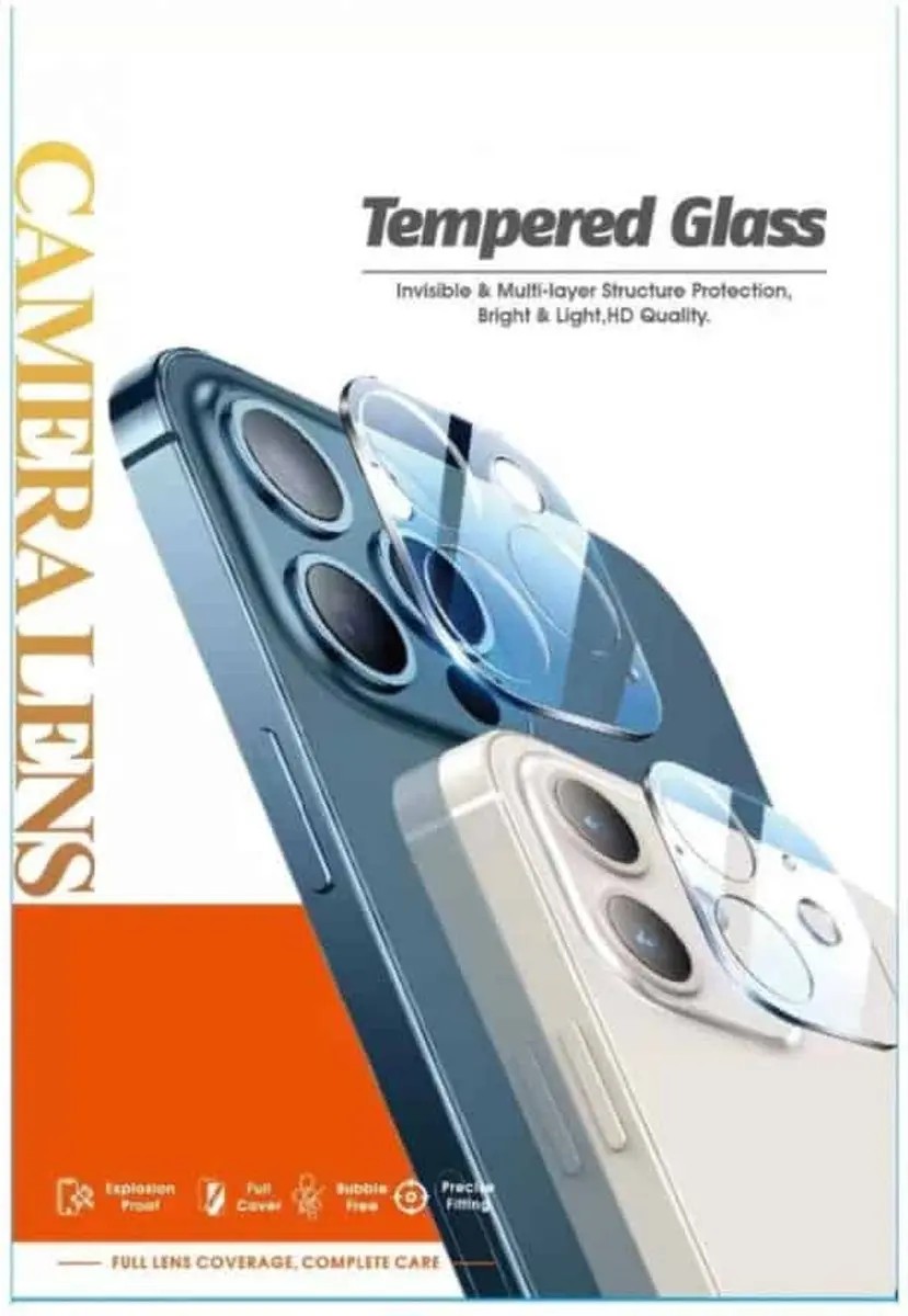 Fonu iPhone 12 Camera Lens Tempered Glas - Transparant