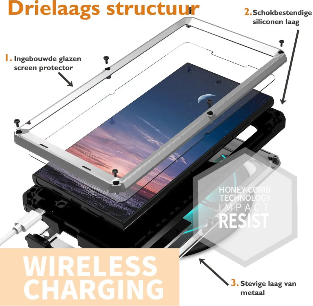 Fonu Metalen Hoesje Samsung Galaxy S26 Ultra 14641 - Zilver