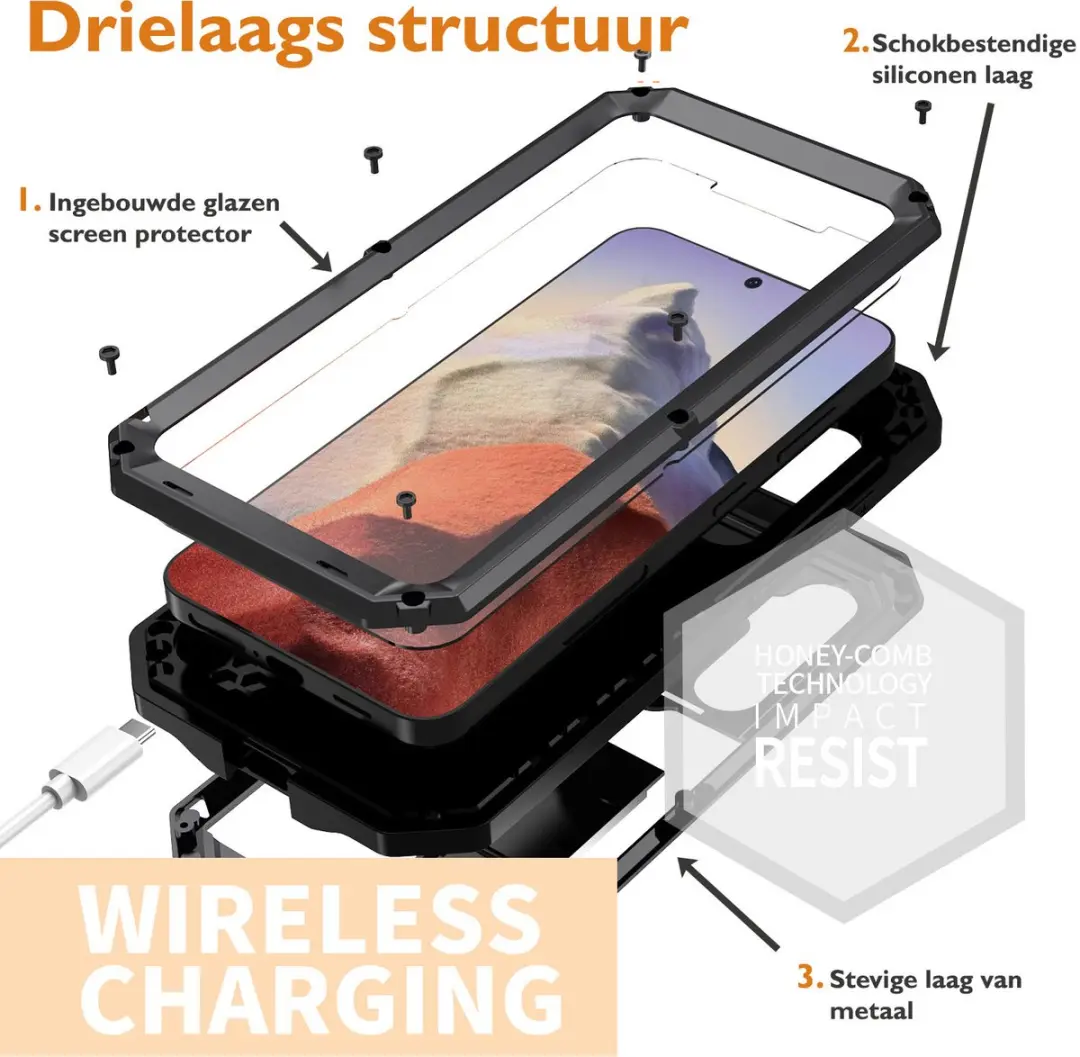 Fonu Metalen Hoesje Samsung Galaxy S26 - Zwart