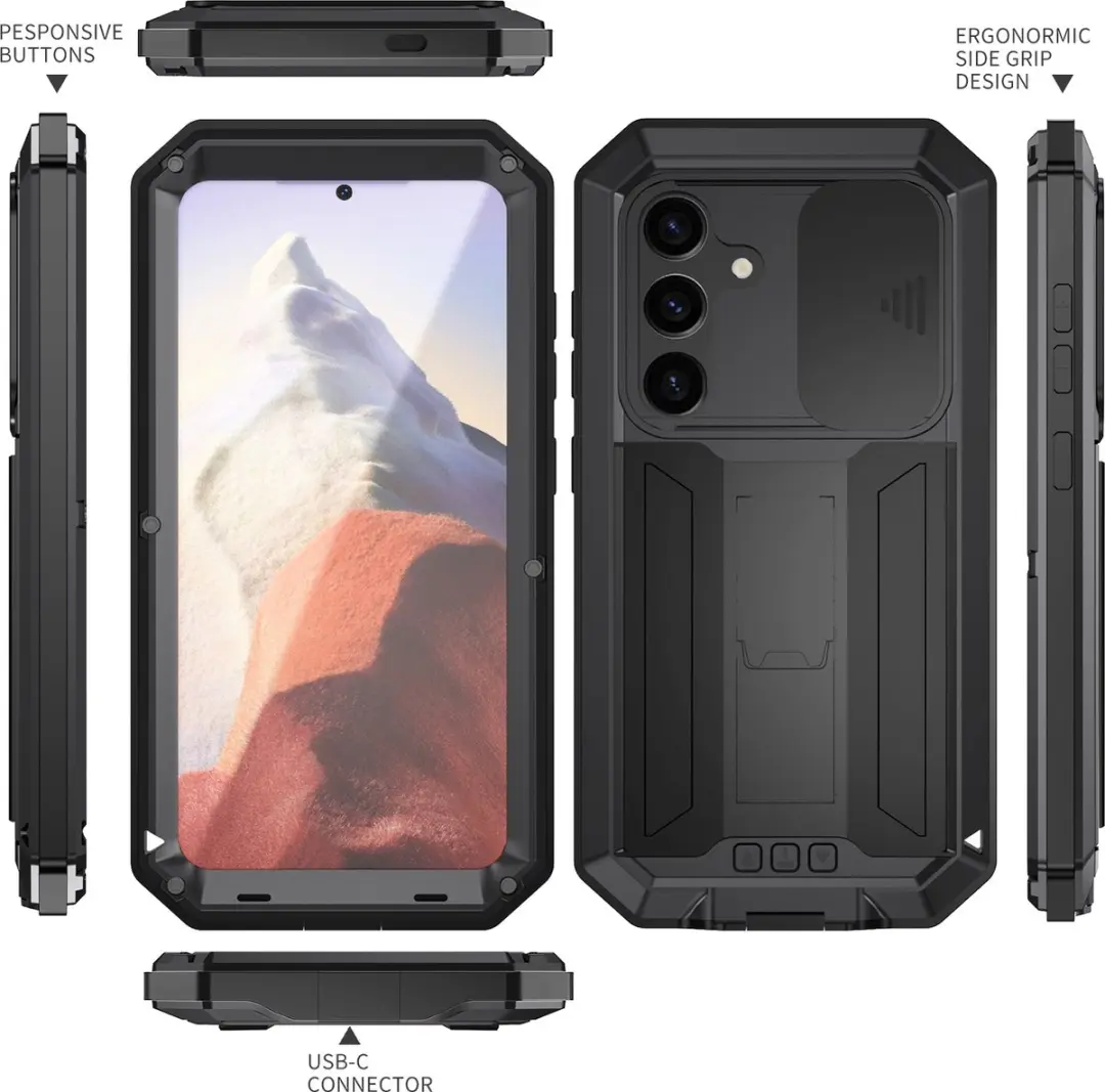 Fonu Telefoonhoes S24 Plus - Stofdicht Zwart