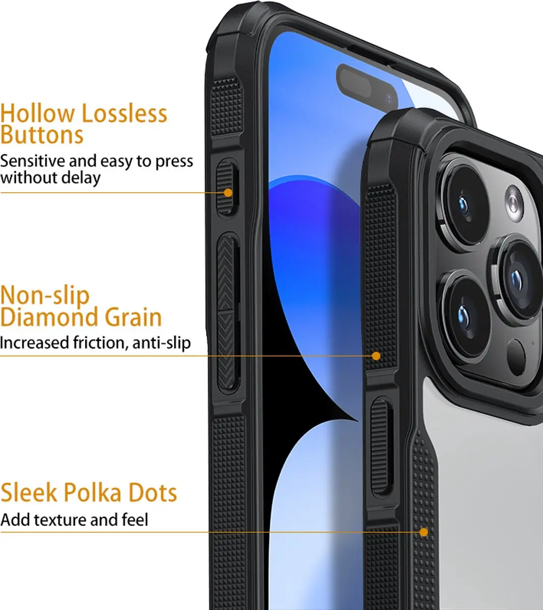 Fonu Hybrid X iPhone 15 Pro Max Hoesje - Transparant