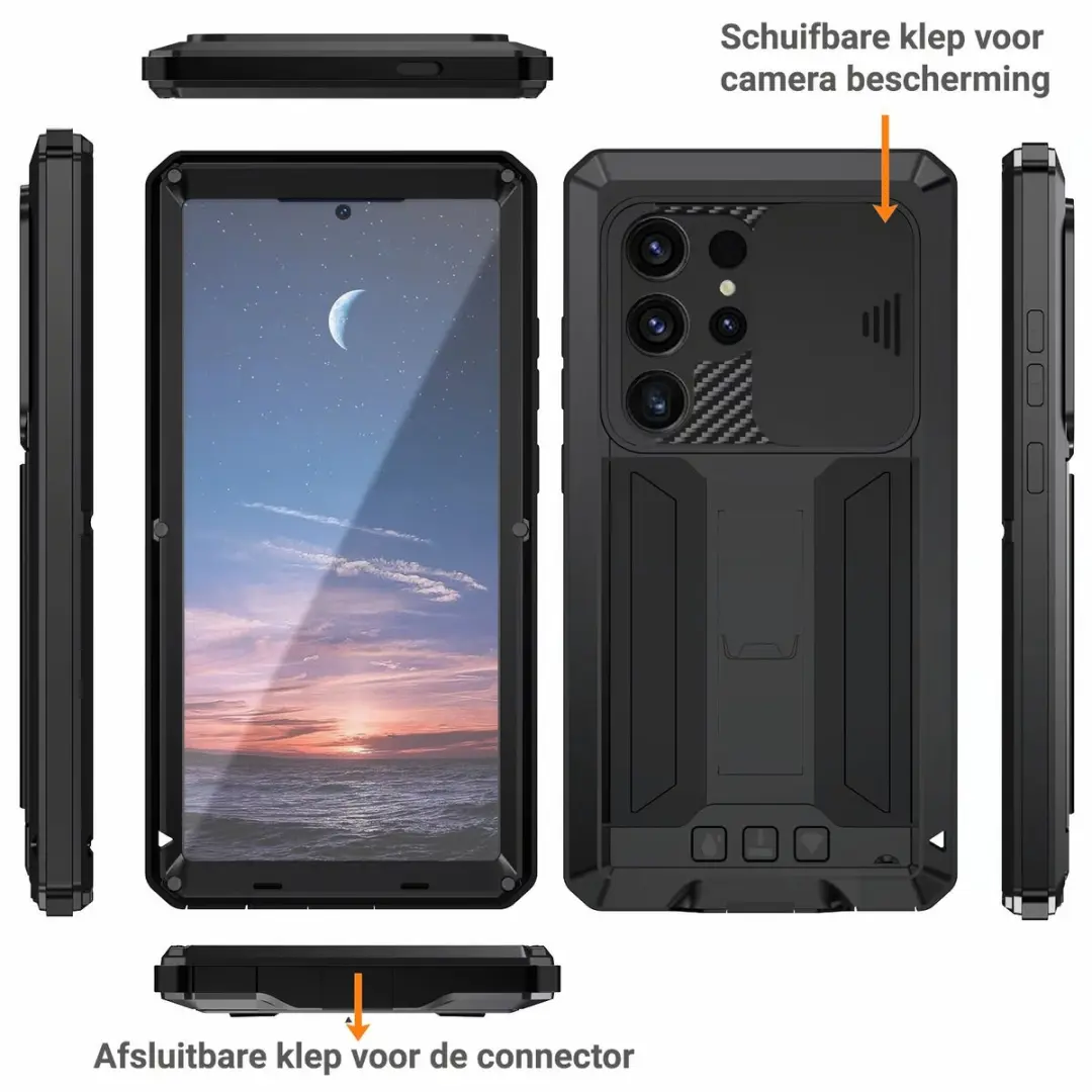 Fonu Stofdicht Metal Hoes Samsung Galaxy S25 Ultra - Zwart