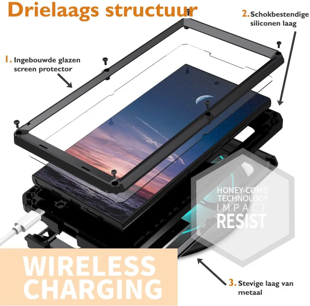 Fonu Stofdicht Metal Hoes Samsung Galaxy S25 Ultra - Zwart