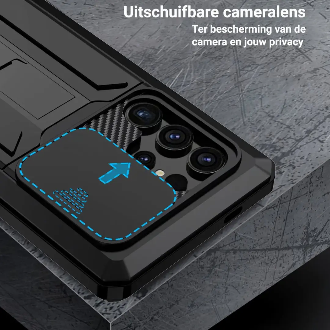 Fonu Stofdicht Metal Hoes Samsung Galaxy S25 Ultra - Zwart