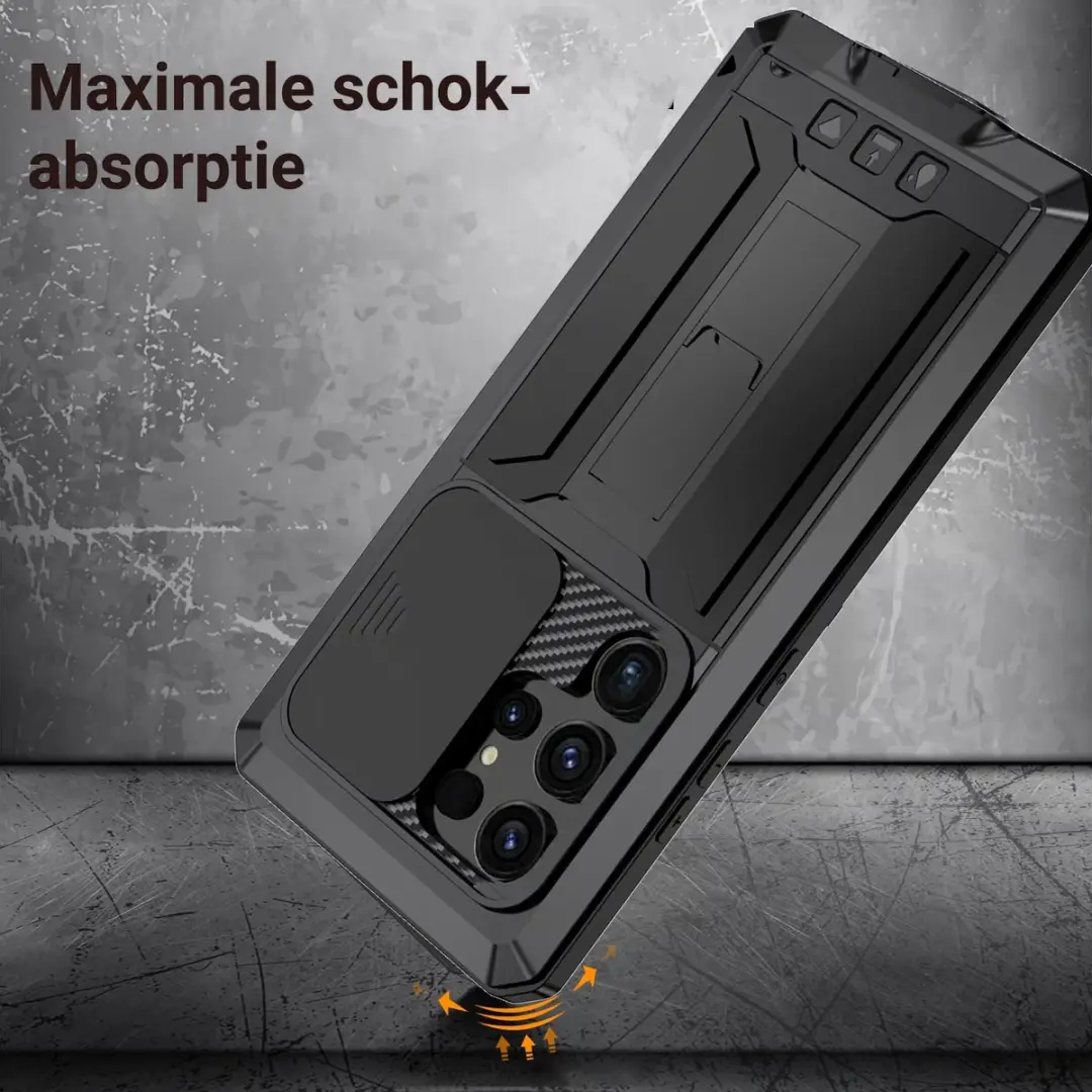 Fonu Stofdicht Metal Hoes Samsung Galaxy S25 Ultra - Zwart