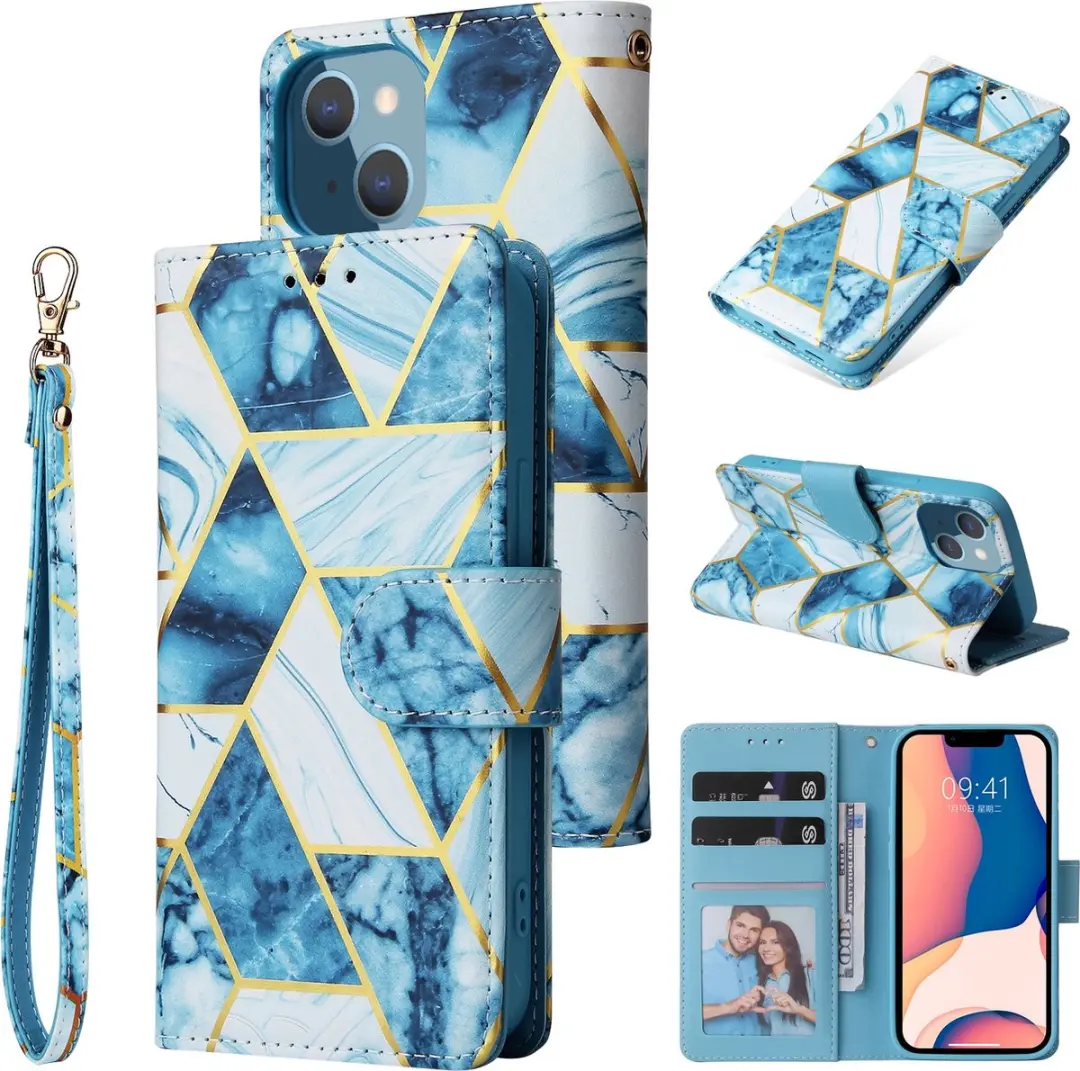 Fonu Marmer Bookcase iPhone 14 Plus Hoesje