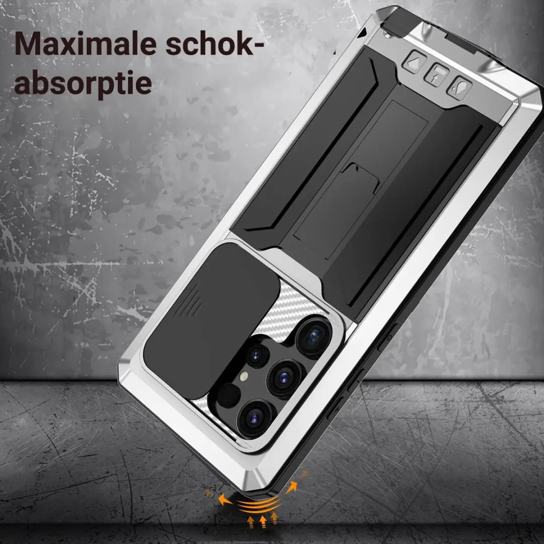 Fonu Stofdicht Metal Hoes Samsung Galaxy S25 Ultra - Zilver